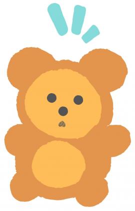Surprised teddy bear.