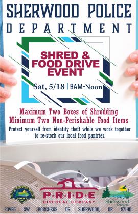 5/18/2024 Annual Shred & Food Drive Event @ SPD