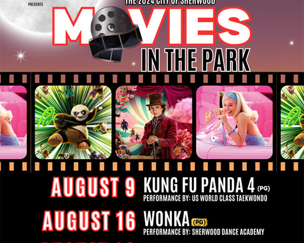 Movies in the Park poster with film titles: 