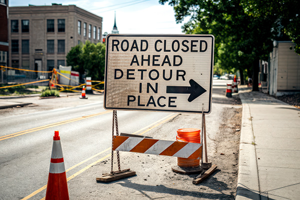 road is closed sign