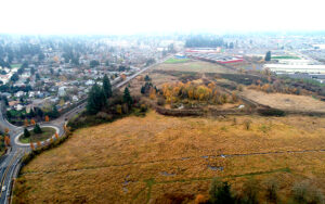 Aerial view of a the Tannery Cleanup project area