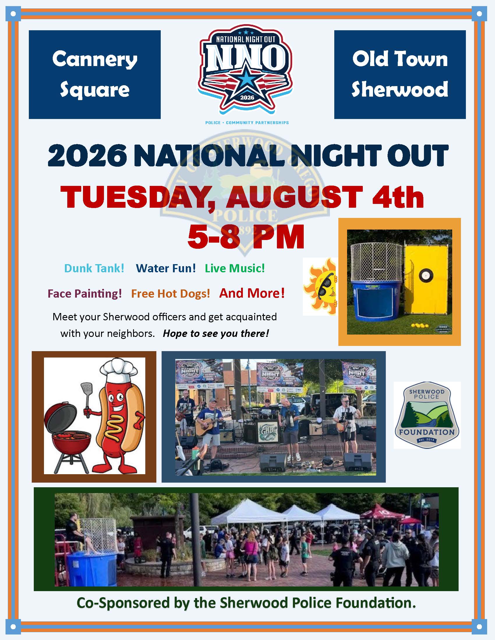 National Night Out August 4th, 5-8 PM